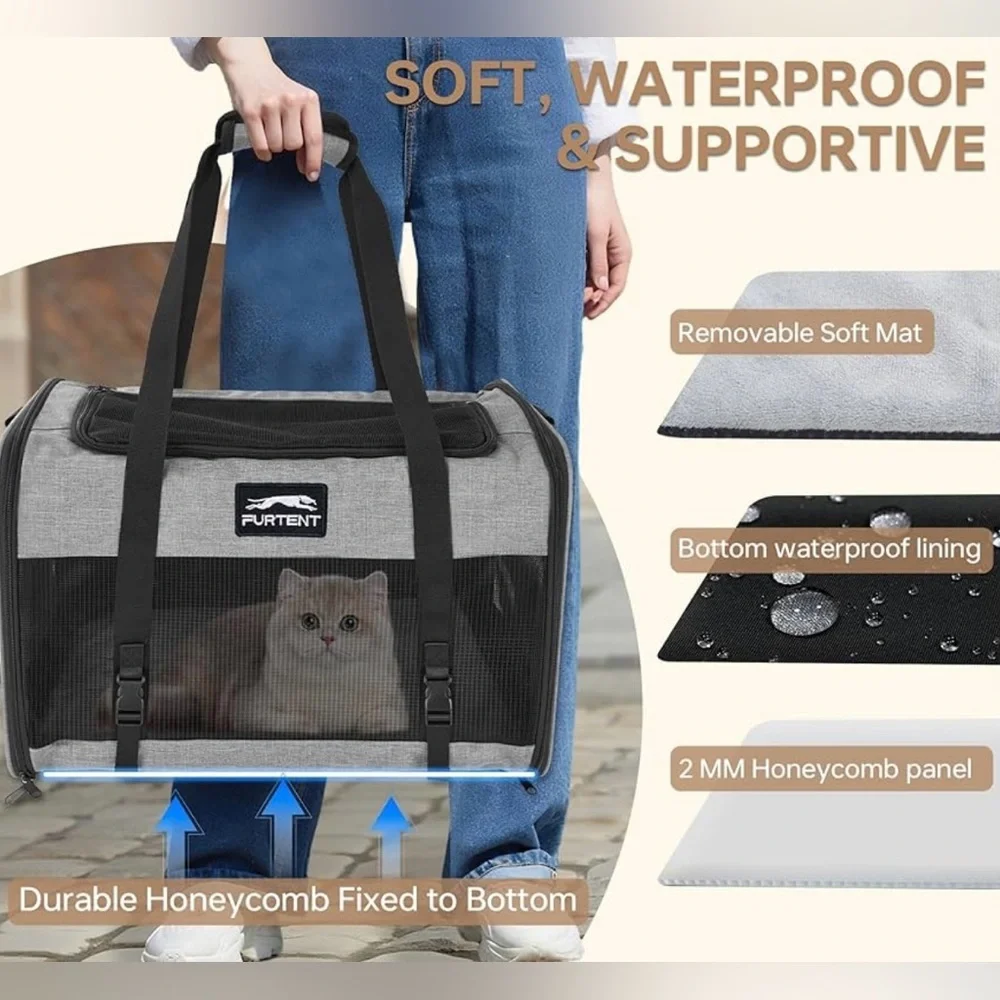 FURTENT/Soft Sided, Portable Mesh Pet Travel Bag, up to 25 lbs/NWT